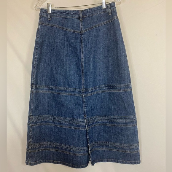 Christopher & Banks Denim Stretch Midi Skirt, Size 6 - Picture 2 of 4